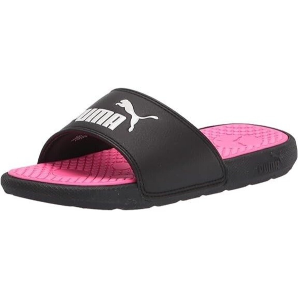 NEW PUMA Girls Cool Cat Slide Sandal size 1 Black Pink BEACH